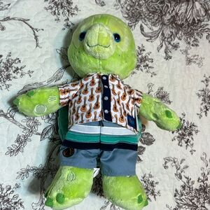 Disney Green Plush Turtle in Guitar Print Shirt and Shorts